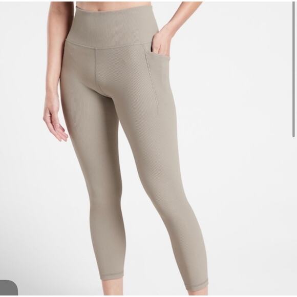 3 FOR $50! 🎁 ATHLETA Bluff Grey Salutation Stash Pocket Rib 7/8 Tight Sz… - Picture 6 of 8
